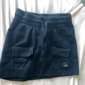 ALO Yoga Blue Ribbed Mini Skirt Casual